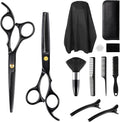 Ciseaux Coiffure Set, Ciseaux À Effiler Professionnel Hair Cutting Scissors Kit Pour Homme Femme Enfant, Cape De Coiffure, Peigne, Barrette, Accessoires De Coiffure Pour Cheveux Et Barbe