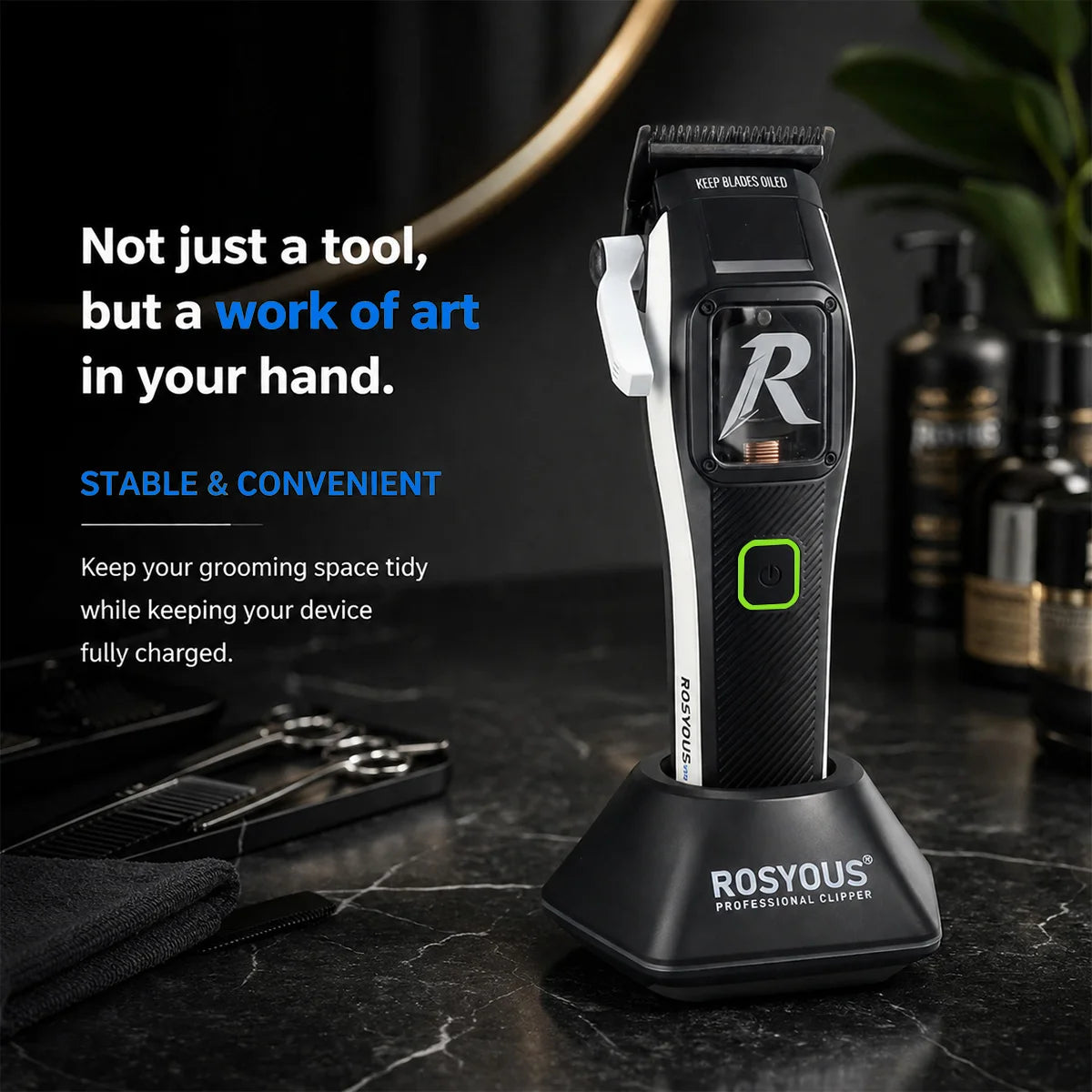 RS-999C Bold Hair Cut Machine Kit Brushless Motor with Dock Metal Body Professional Cutting Machine Men'S Barber Machine