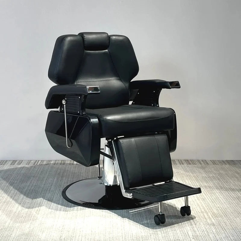 Heavy Duty Hydraulic Barber Chair Reclining PU Leather Styling Chair Removable Headrest Hairdressing Beauty Salon Furniture