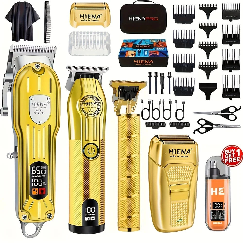 Five-Piece Professional Men'S Hair Clipper Set Professional Hairdressing Scissors Set Wireless Charging Dry Hair Styling Tool