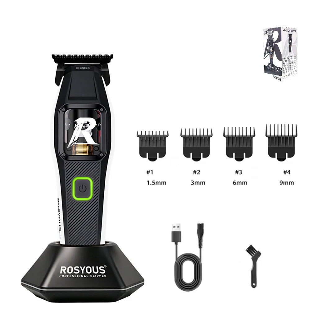RS-999C Bold Hair Cut Machine Kit Brushless Motor with Dock Metal Body Professional Cutting Machine Men'S Barber Machine
