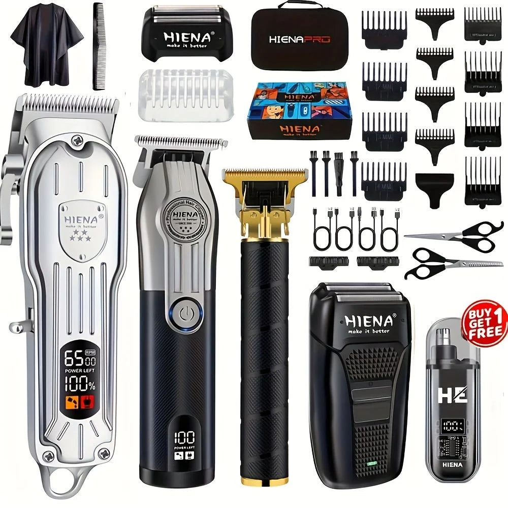 Five-Piece Professional Men'S Hair Clipper Set Professional Hairdressing Scissors Set Wireless Charging Dry Hair Styling Tool
