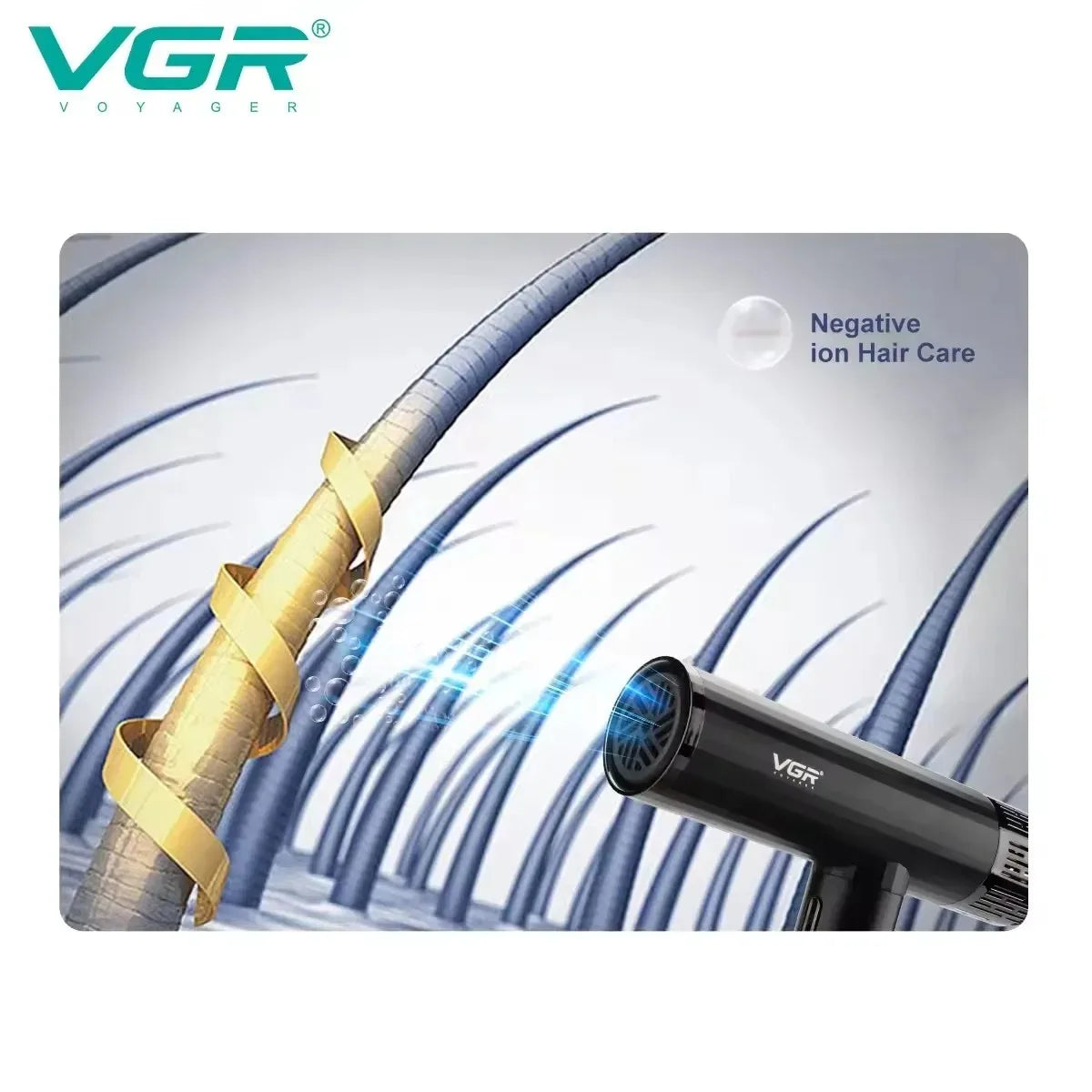 Hair Dryer Professional Air Blower Brushless Motor Hair Dryer Machine 110000 RPM Negative Ion Hair Styling Blow Dryer V-427