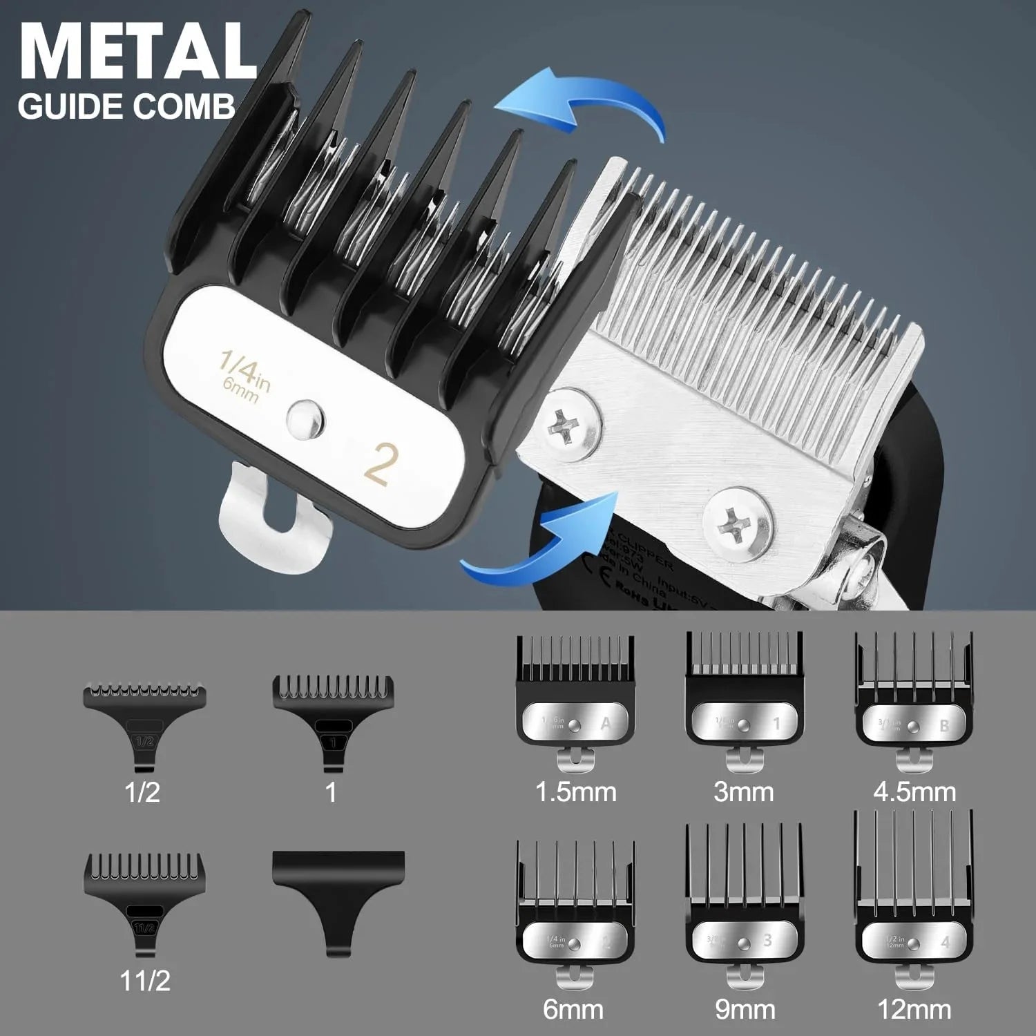 3-In-1 Hair Trimmers & Clippers, Cordless with LCD Display and Rechargeable Barber Trimmers, Black