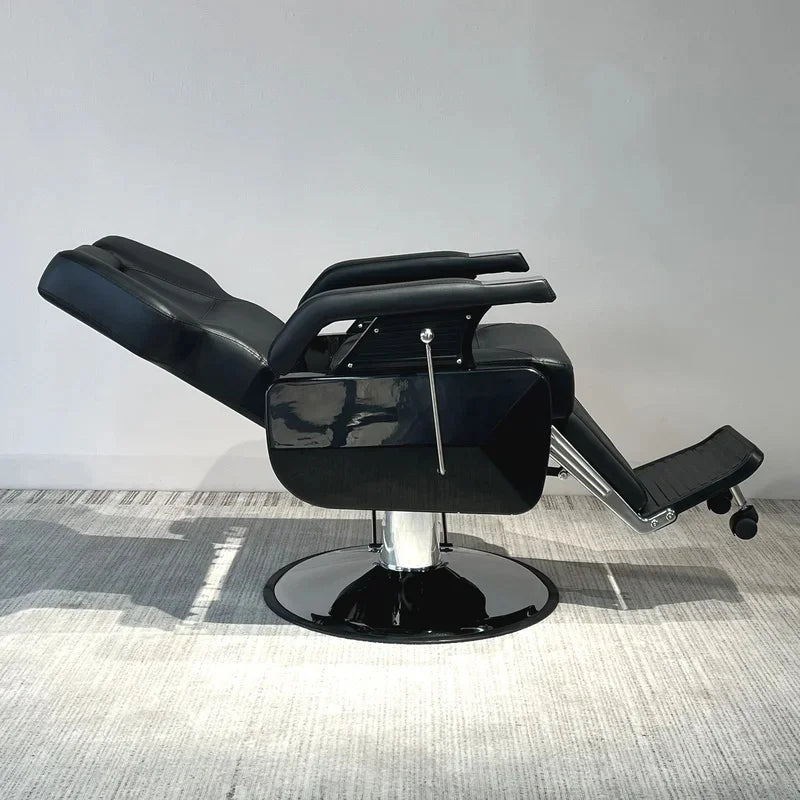 Heavy Duty Hydraulic Barber Chair Reclining PU Leather Styling Chair Removable Headrest Hairdressing Beauty Salon Furniture