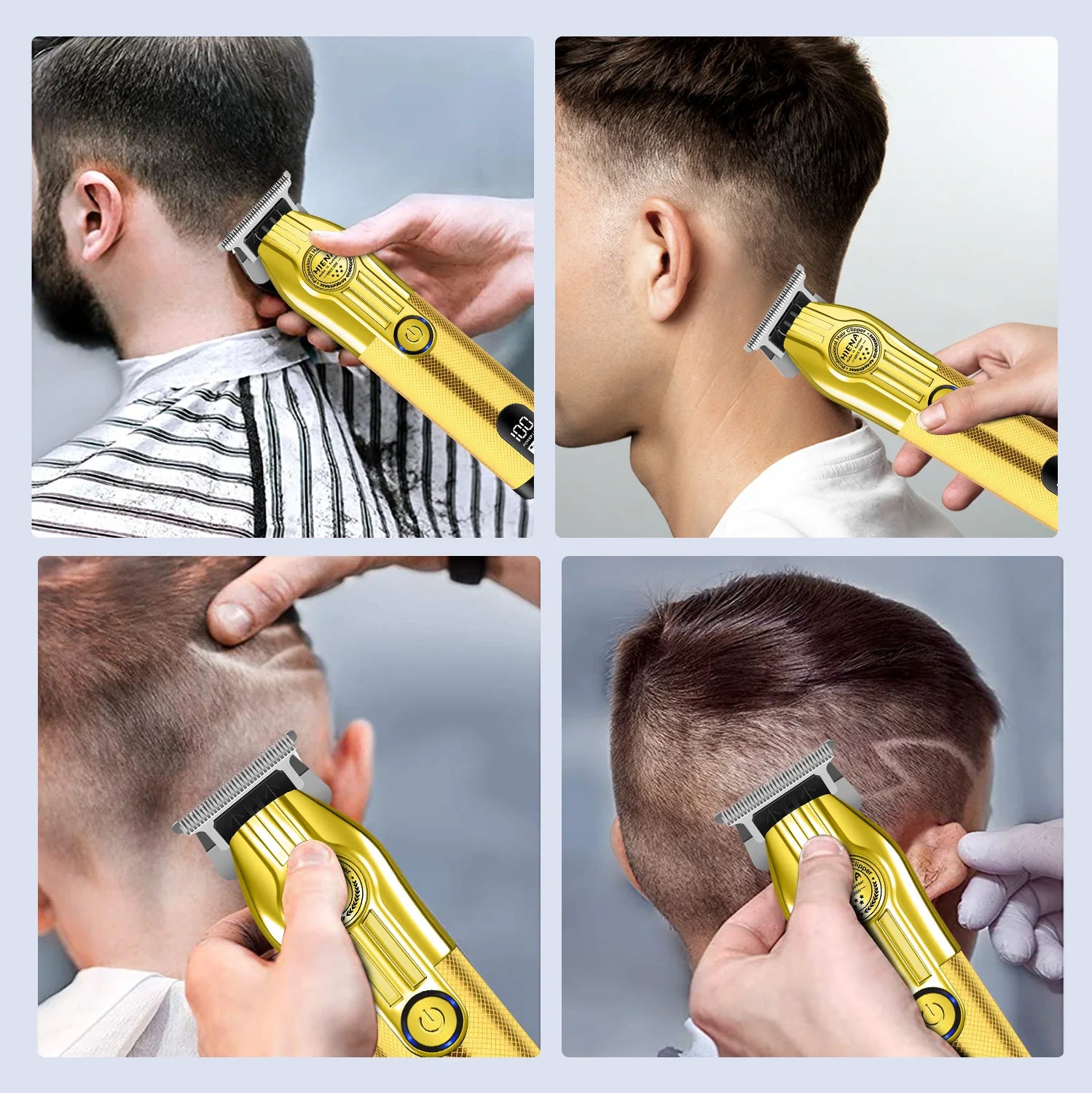 Five-Piece Professional Men'S Hair Clipper Set Professional Hairdressing Scissors Set Wireless Charging Dry Hair Styling Tool