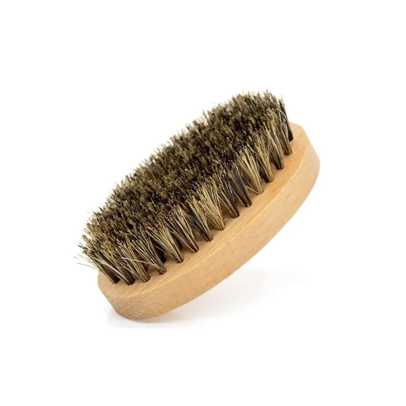 2Pcs/Set Boar Bristle Men'S Shaving Brush Portable Barber Natural Beard Brush for Facial Cleaning Tools Styling Tool