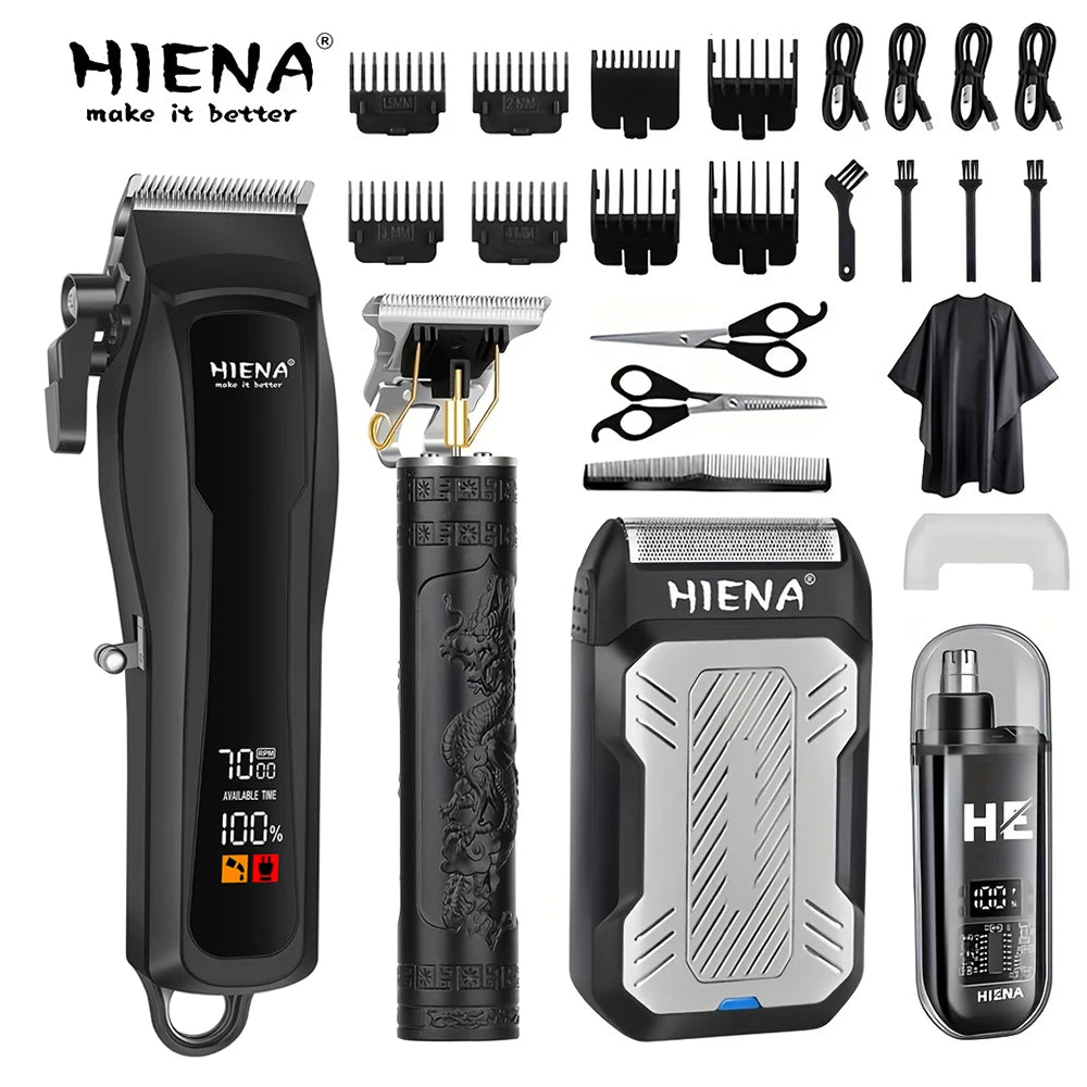 Five-Piece Professional Men'S Hair Clipper Set Professional Hairdressing Scissors Set Wireless Charging Dry Hair Styling Tool