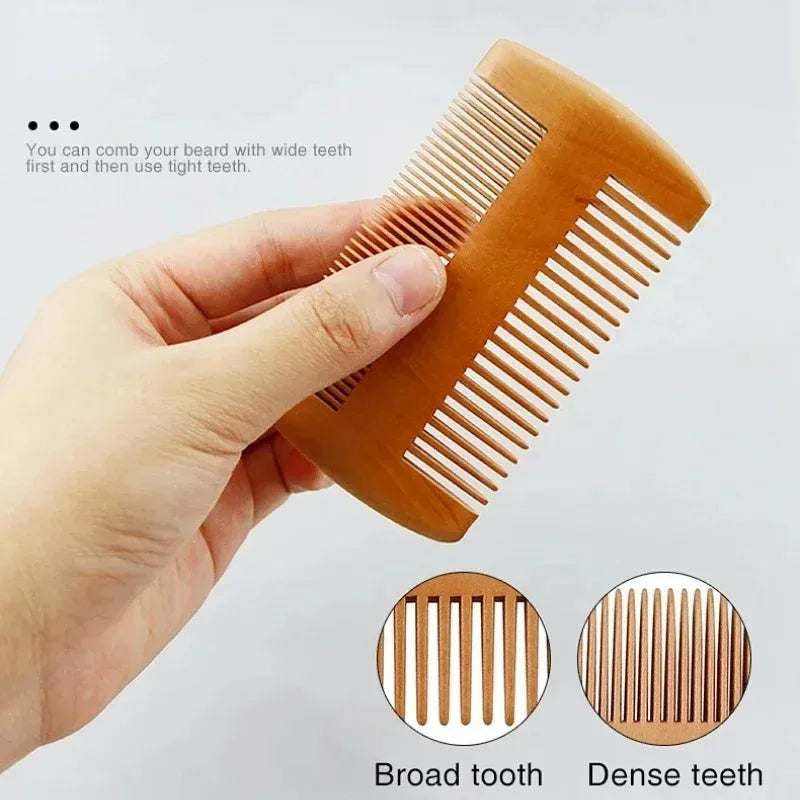 2Pcs/Set Boar Bristle Men'S Shaving Brush Portable Barber Natural Beard Brush for Facial Cleaning Tools Styling Tool