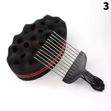 Éponge Torsadée Pour Boucles, Brosse À Cheveux Afro À Gros Trou Pour Boucles Naturelles, Outil De Coiffure Pour Hommes Et Femmes – 1 Paquet