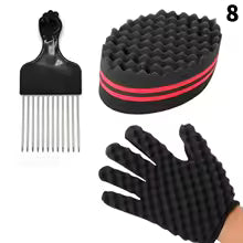 Éponge Torsadée Pour Boucles, Brosse À Cheveux Afro À Gros Trou Pour Boucles Naturelles, Outil De Coiffure Pour Hommes Et Femmes – 1 Paquet