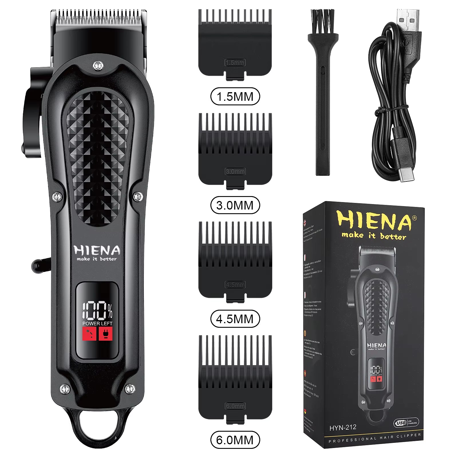 212 Professional Hair Cutter Mans Hair Clipper Set Metal Electric Cordless Hair Trimmer for Barber LCD Display Hair Cutt