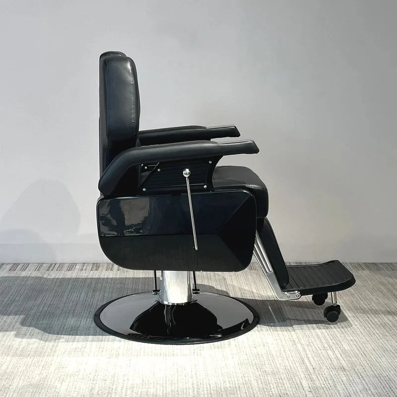 Heavy Duty Hydraulic Barber Chair Reclining PU Leather Styling Chair Removable Headrest Hairdressing Beauty Salon Furniture