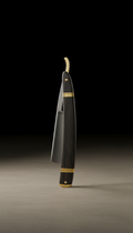 Ebony Handle Straight Razor Gold Detail