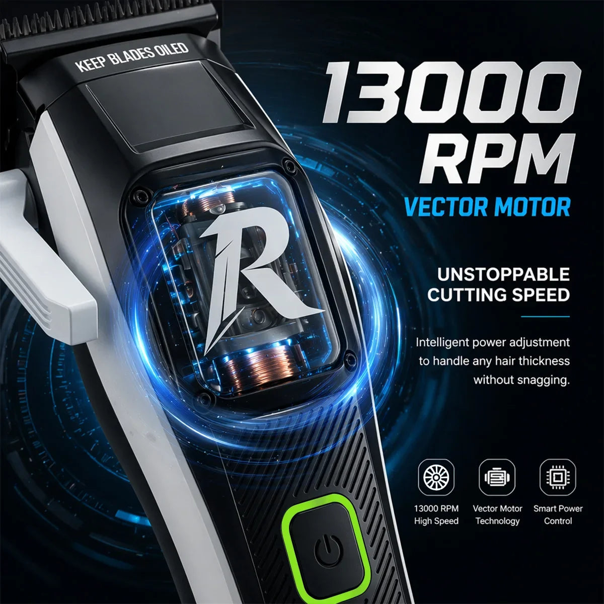 RS-999C Bold Hair Cut Machine Kit Brushless Motor with Dock Metal Body Professional Cutting Machine Men'S Barber Machine