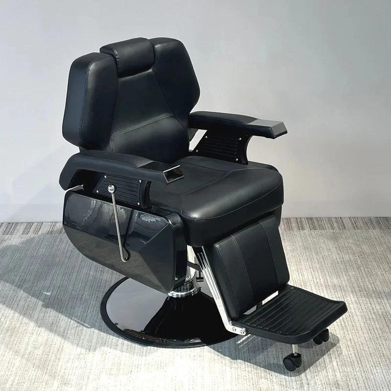 Heavy Duty Hydraulic Barber Chair Reclining PU Leather Styling Chair Removable Headrest Hairdressing Beauty Salon Furniture