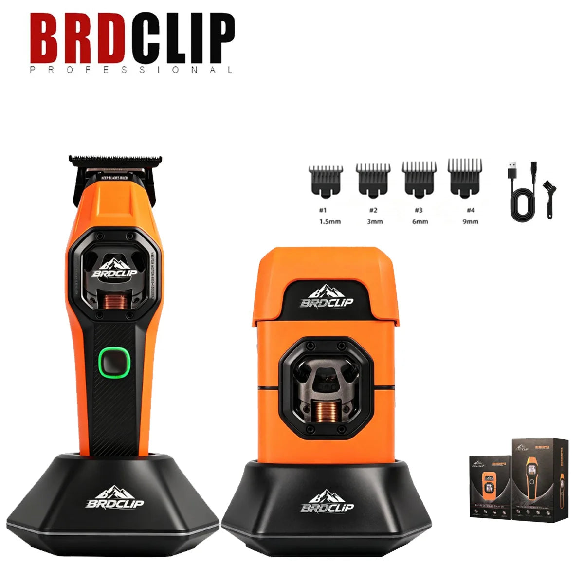 BRDCLIP Hair Trimmer Professional Shaver Cordless Hair Cutting Machine 13000 RPM Metal Hair Trimmer for Men BRD-2601 2602 2603